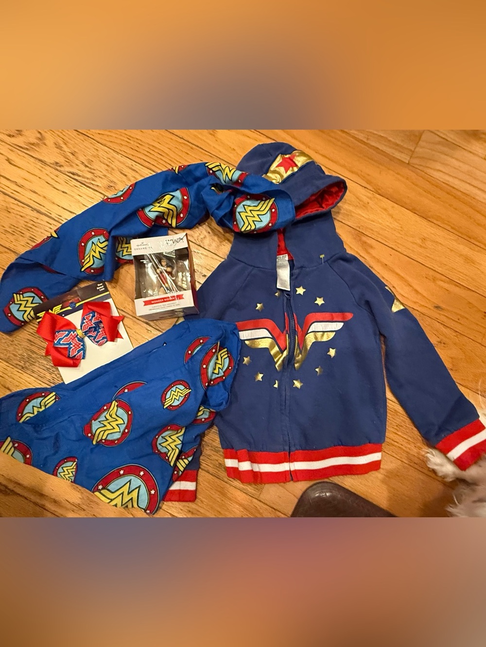 Wonder Woman bundle! Youth sweatshirt, ornament, bow, 2 bandannas